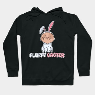 Cat in bunny costume happy easter 2021 fluffy Hoodie